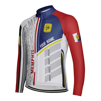 Customized Memphis Men's Winter Thermal Fleece Cycling Jersey Long Sleeve