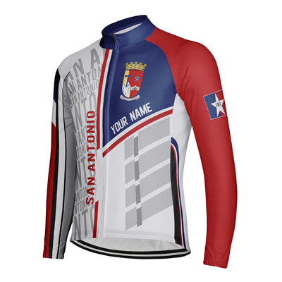 Customized San Antonio Men's Winter Thermal Fleece Cycling Jersey Long Sleeve