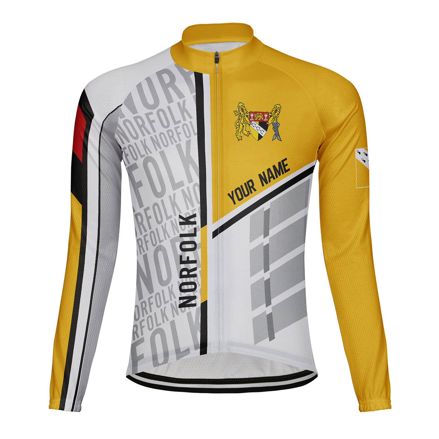 Customized Norfolk Men's Winter Thermal Fleece Cycling Jersey Long Sleeve