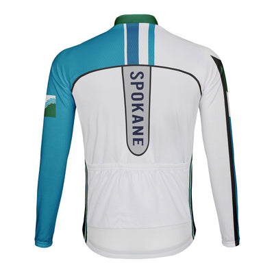 Customized Spokane Men's Winter Thermal Fleece Cycling Jersey Long Sleeve