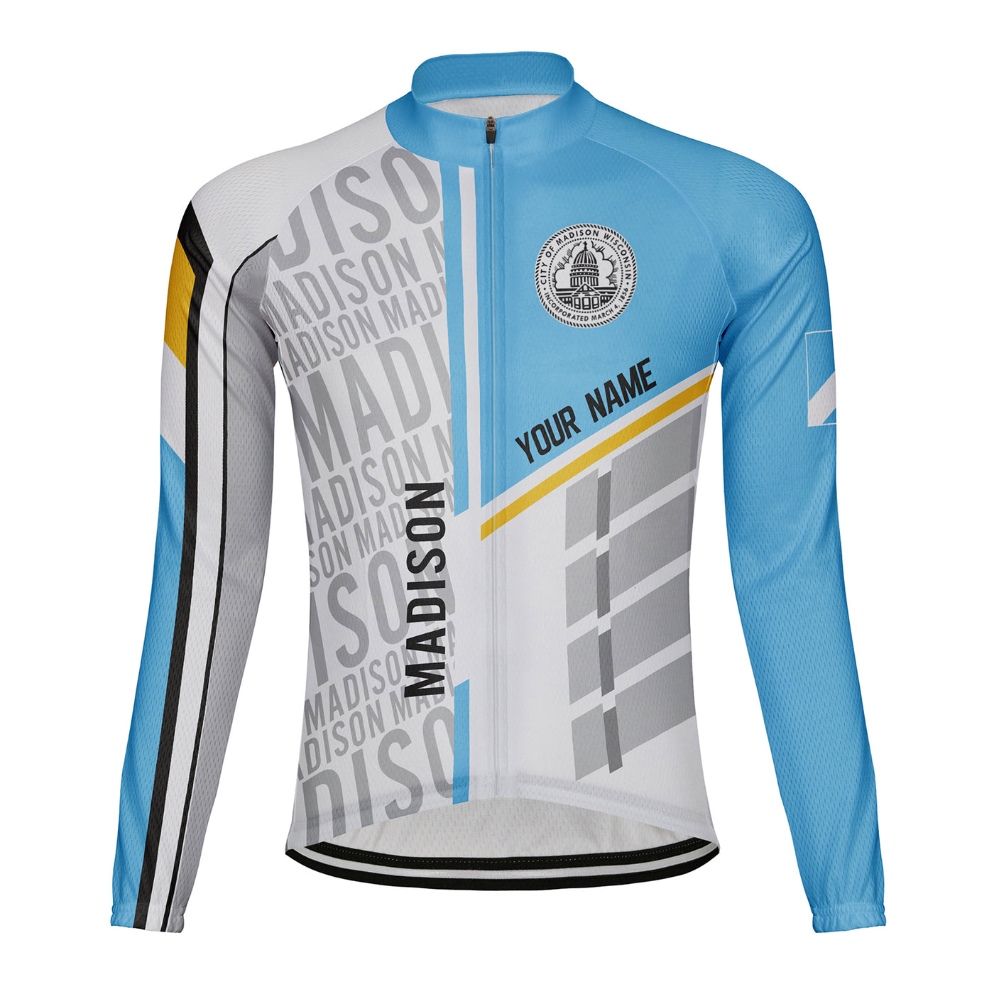 Customized Madison Men's Winter Thermal Fleece Cycling Jersey Long Sleeve