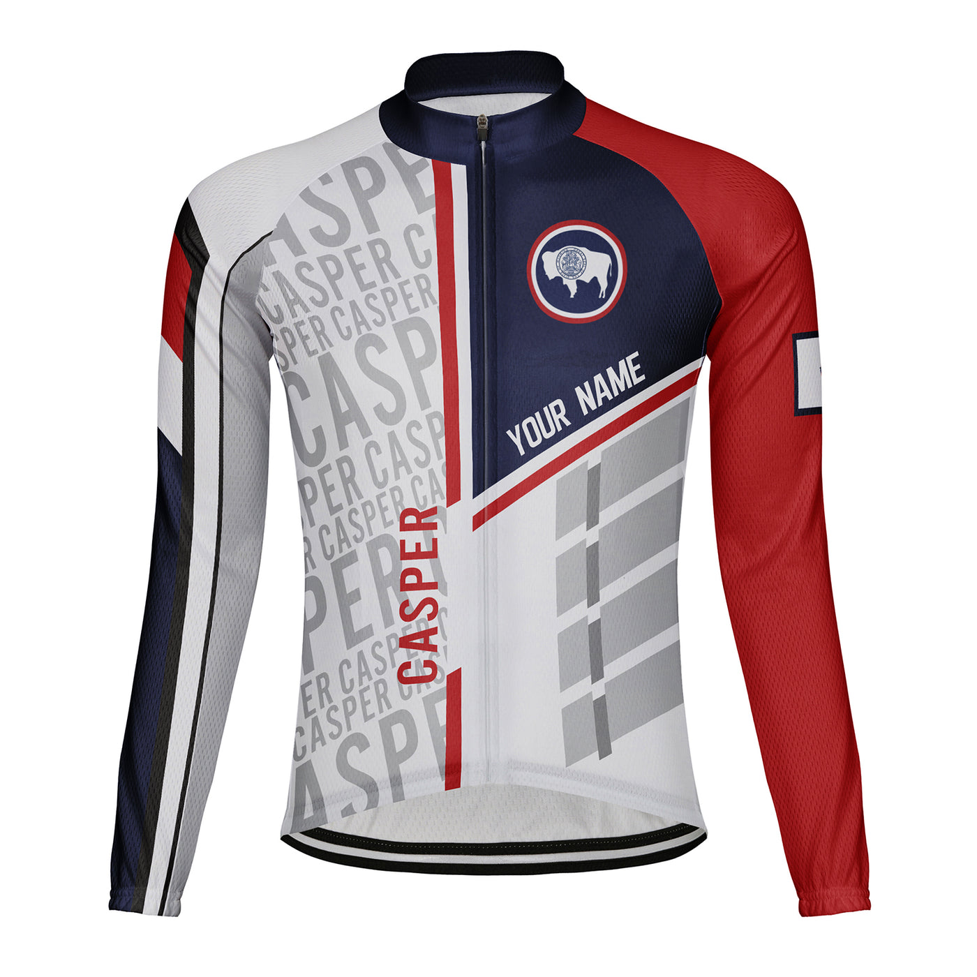 Customized Casper Men's Winter Thermal Fleece Cycling Jersey Long Sleeve