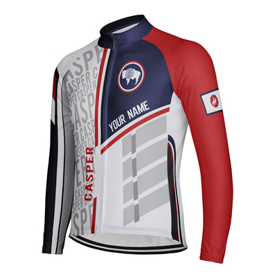 Customized Casper Men's Winter Thermal Fleece Cycling Jersey Long Sleeve