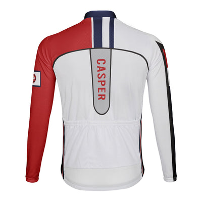 Customized Casper Men's Winter Thermal Fleece Cycling Jersey Long Sleeve