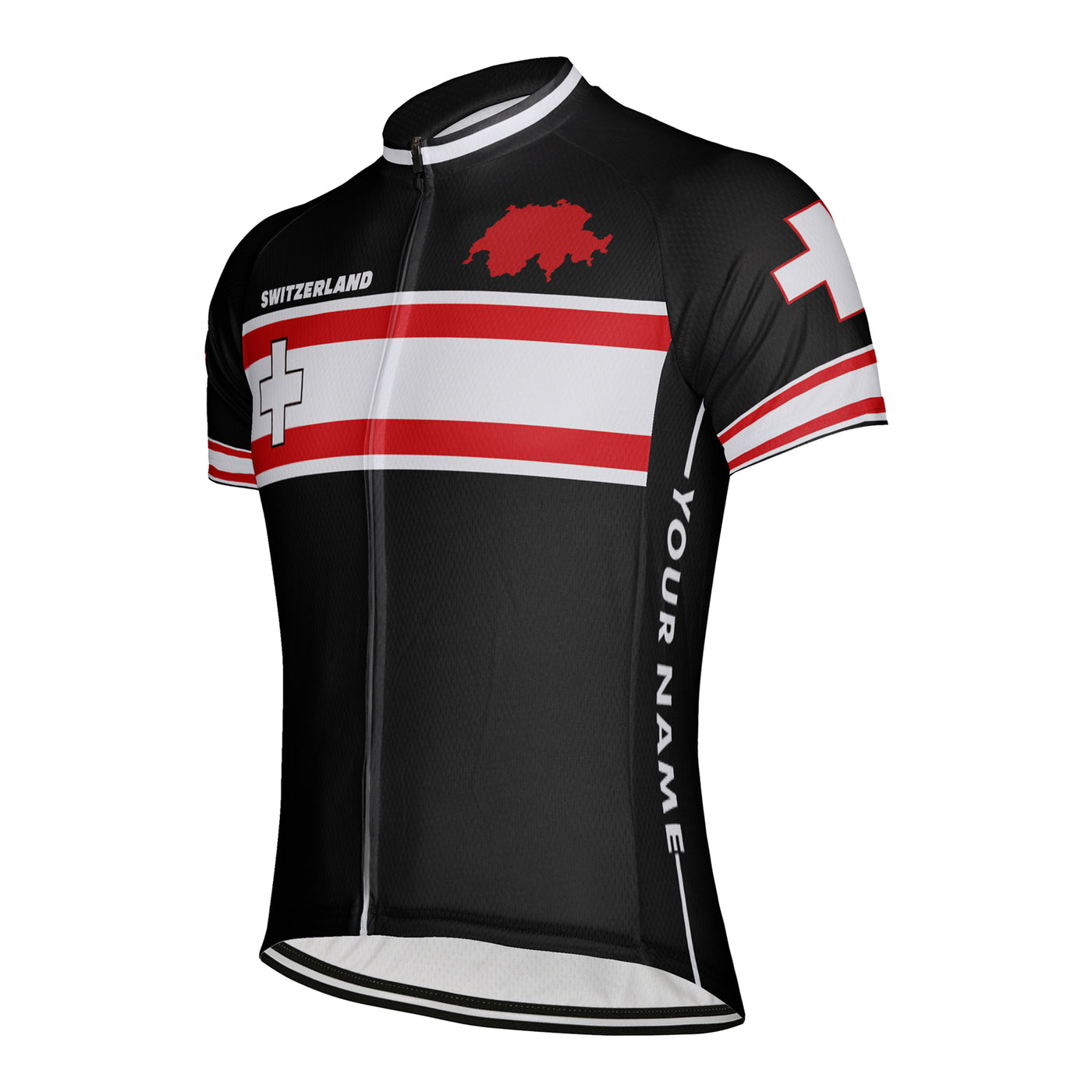Customized Switzerland Men's Cycling Jersey Short Sleeve