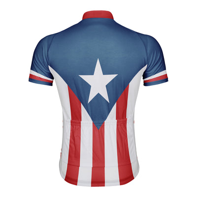 Customized Men's Puerto Rico Short Sleeve Cycling Jersey