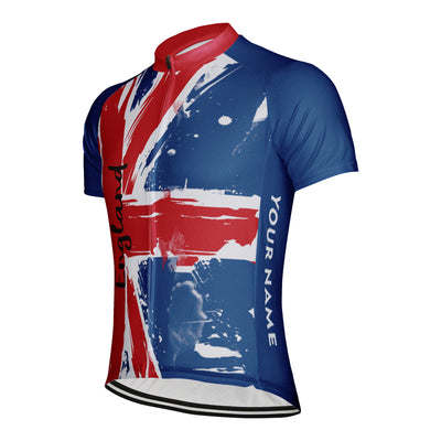 Customized England Men's Cycling Jersey Short Sleeve