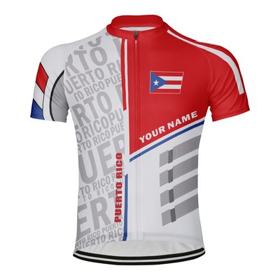 Customized Men's Puerto Rico Short Sleeve Cycling Jersey