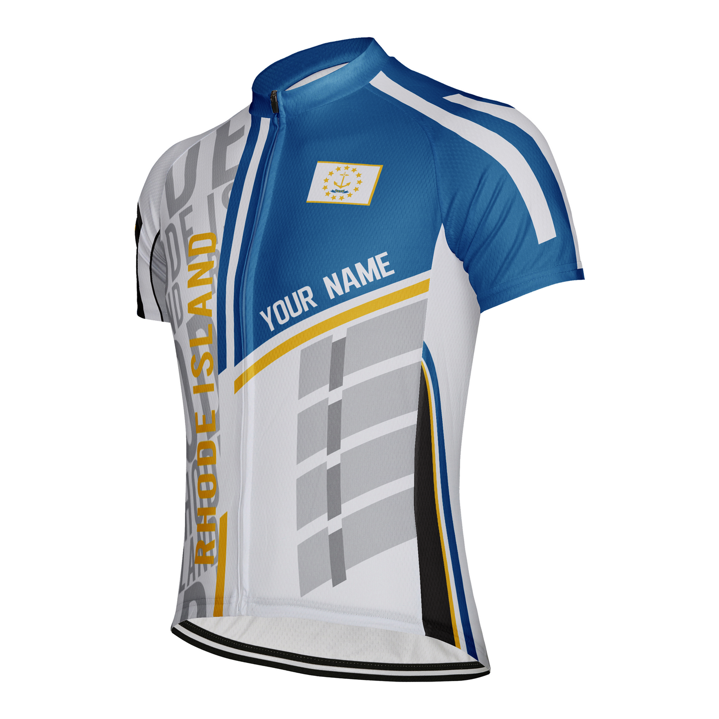 Custom Rhode Island Short Sleeve Cycling Jersey for Men