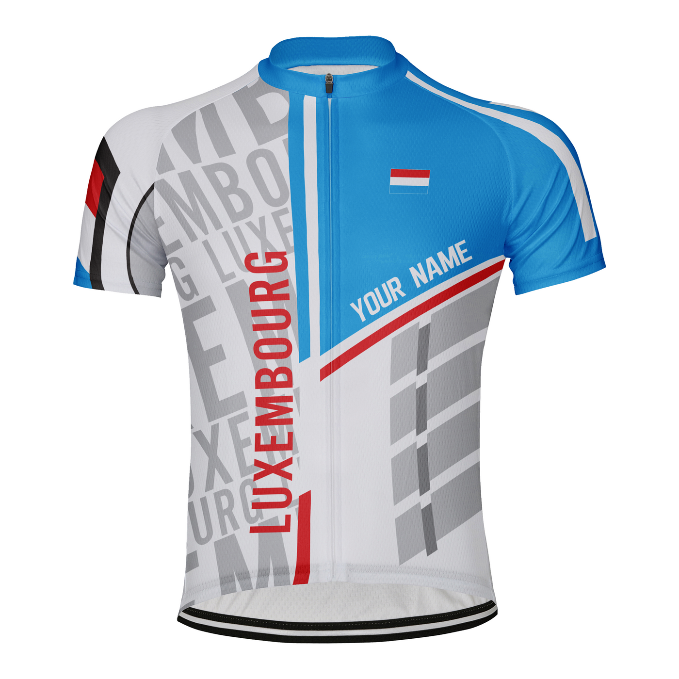 Customized Luxembourg Men's Cycling Jersey Short Sleeve