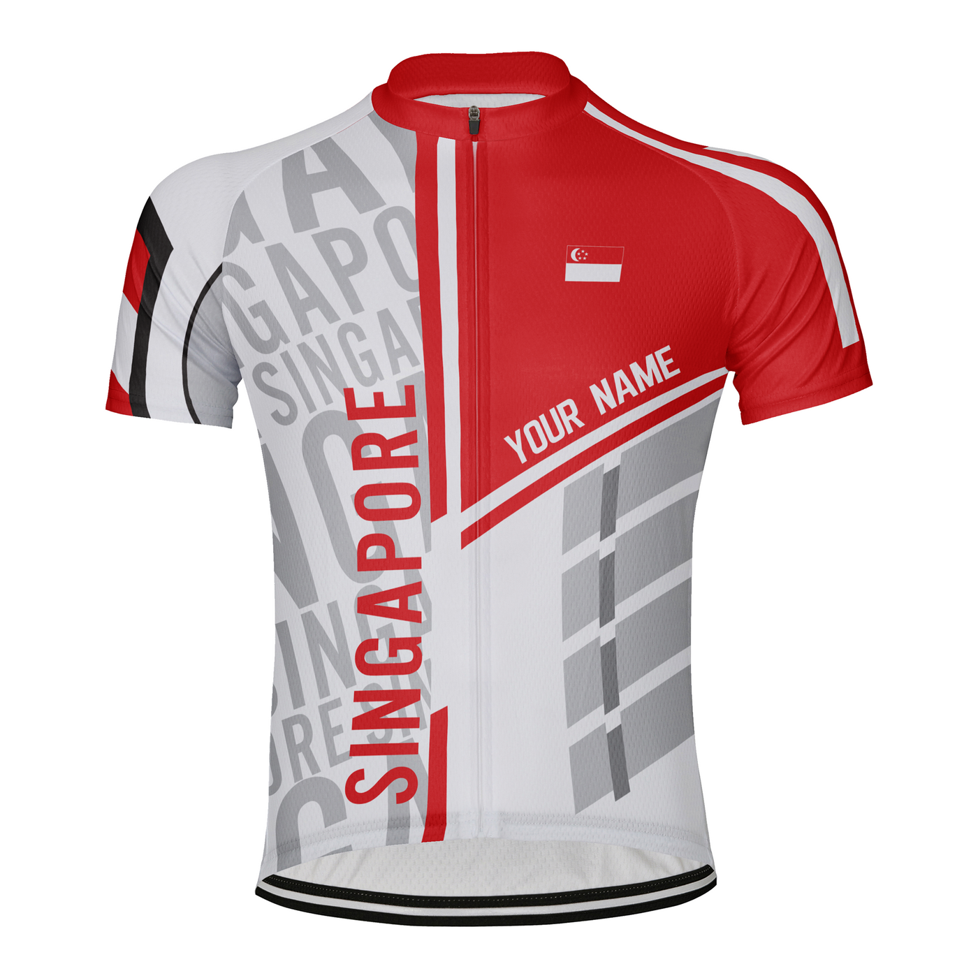 Customized Singapore Men's Cycling Jersey Short Sleeve