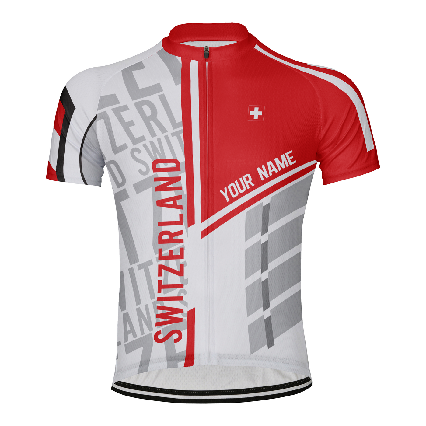 Customized Switzerland Men's Cycling Jersey Short Sleeve