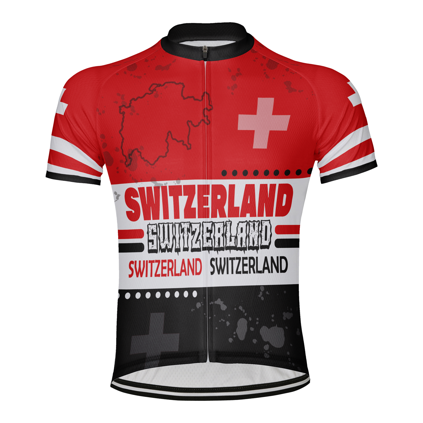 Customized Switzerland Men's Cycling Jersey Short Sleeve