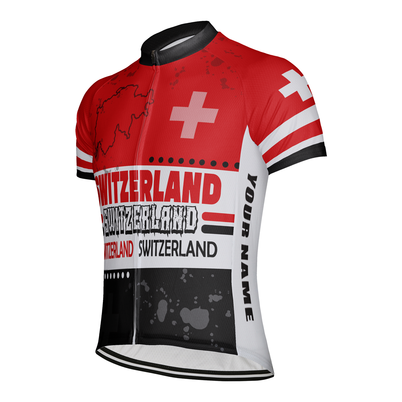 Customized Switzerland Men's Cycling Jersey Short Sleeve