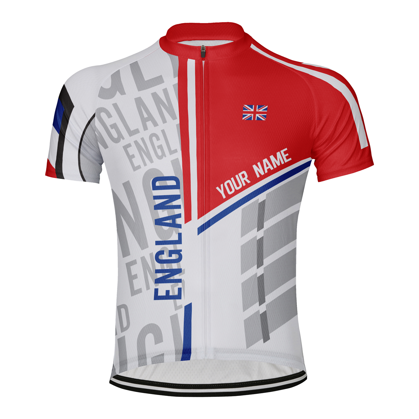 Customized England Men's Cycling Jersey Short Sleeve