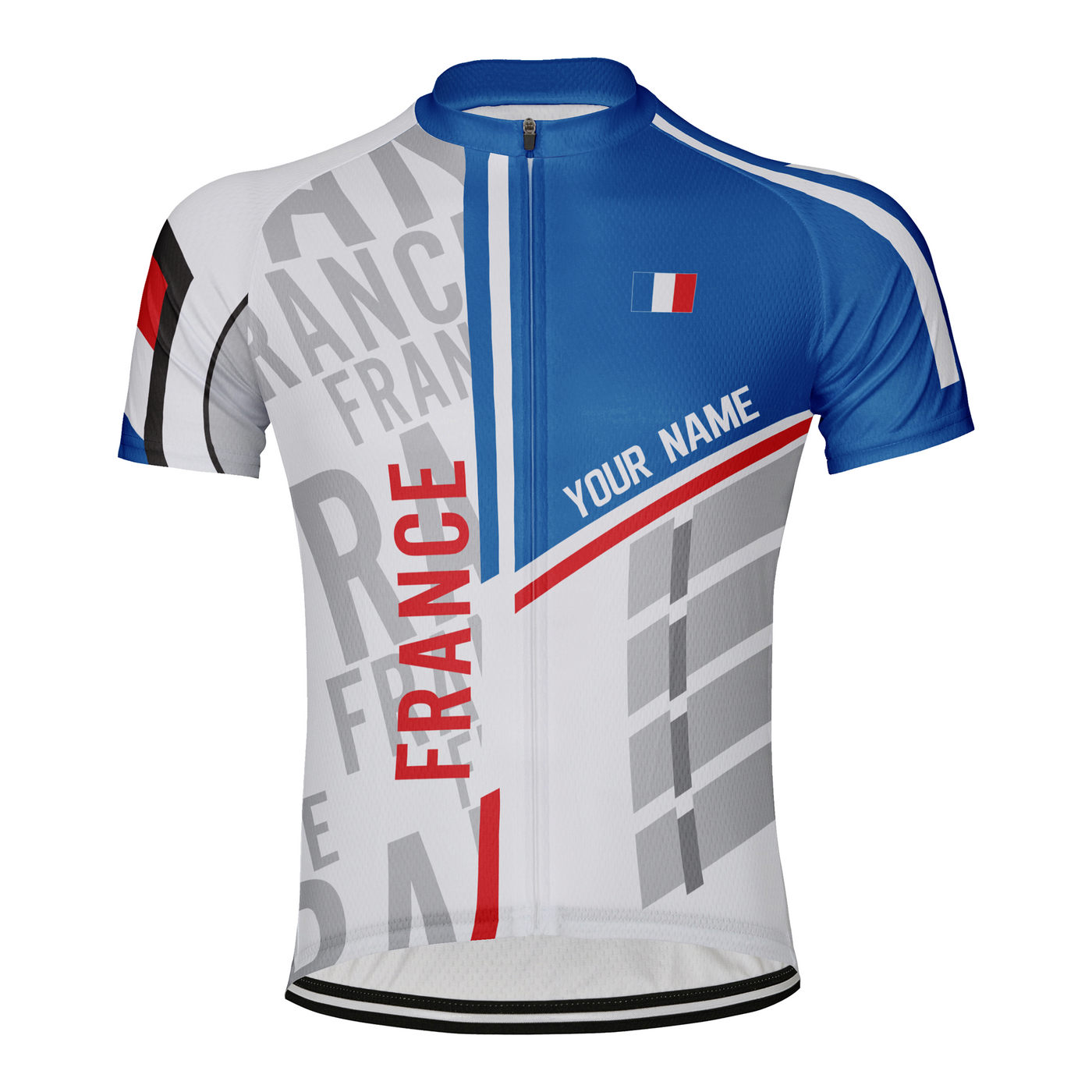 Customized France Men's Cycling Jersey Short Sleeve