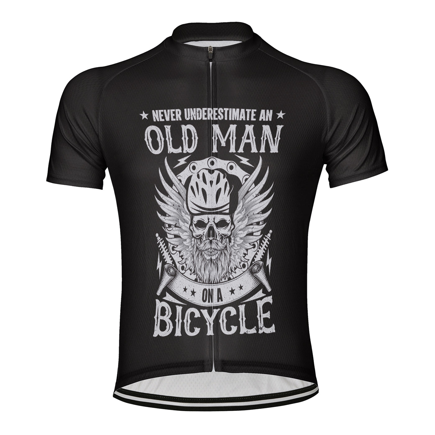 Customized Never Underestimate An Old Man Men's Cycling Jersey Short Sleeve