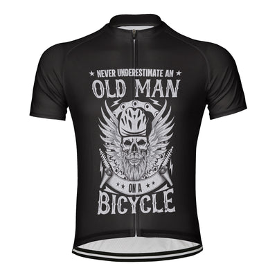 Customized Never Underestimate An Old Man Men's Cycling Jersey Short Sleeve