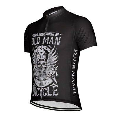 Customized Never Underestimate An Old Man Men's Cycling Jersey Short Sleeve