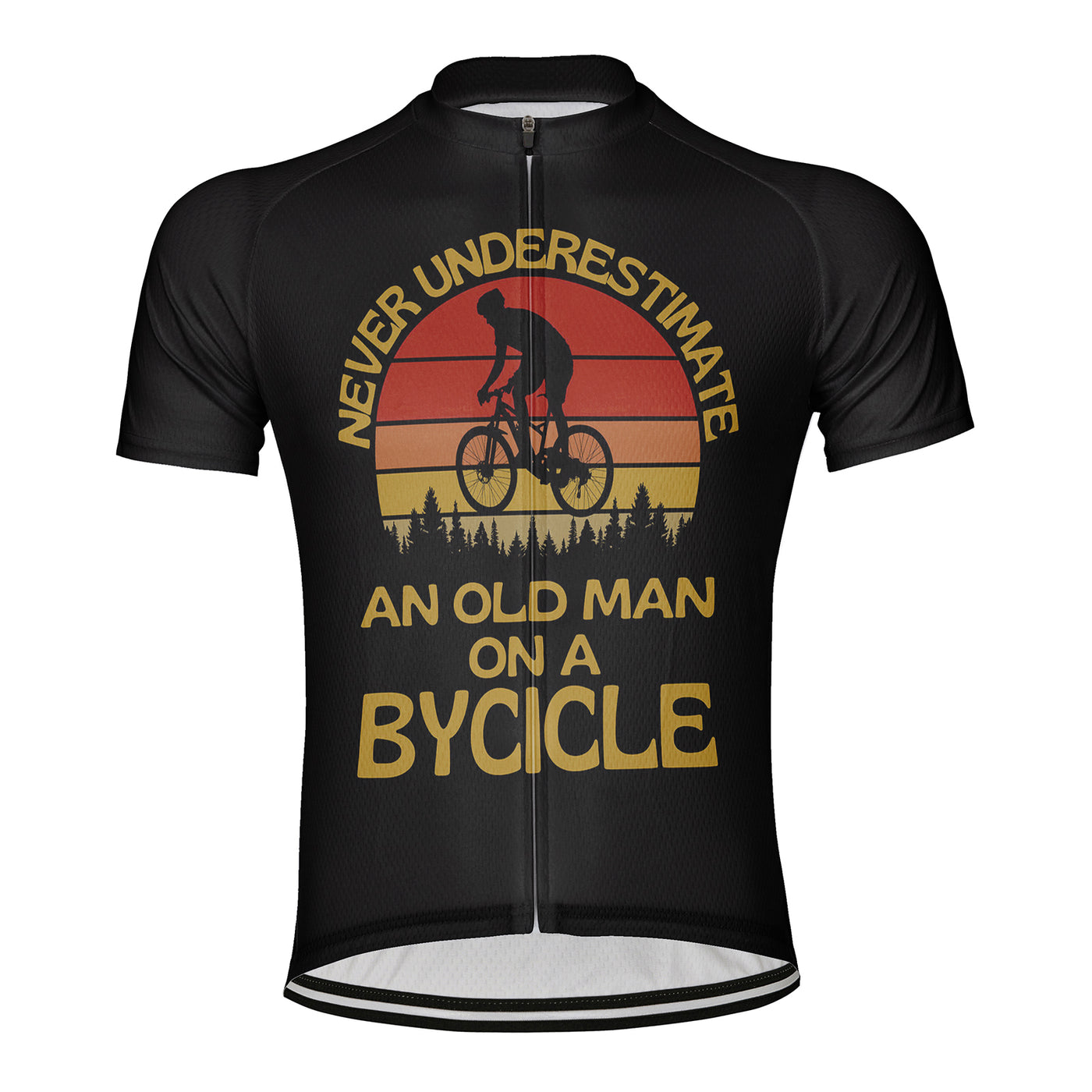Customized Never Underestimate An Old Man Men's Cycling Jersey Short Sleeve