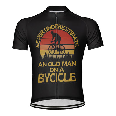 Customized Never Underestimate An Old Man Men's Cycling Jersey Short Sleeve