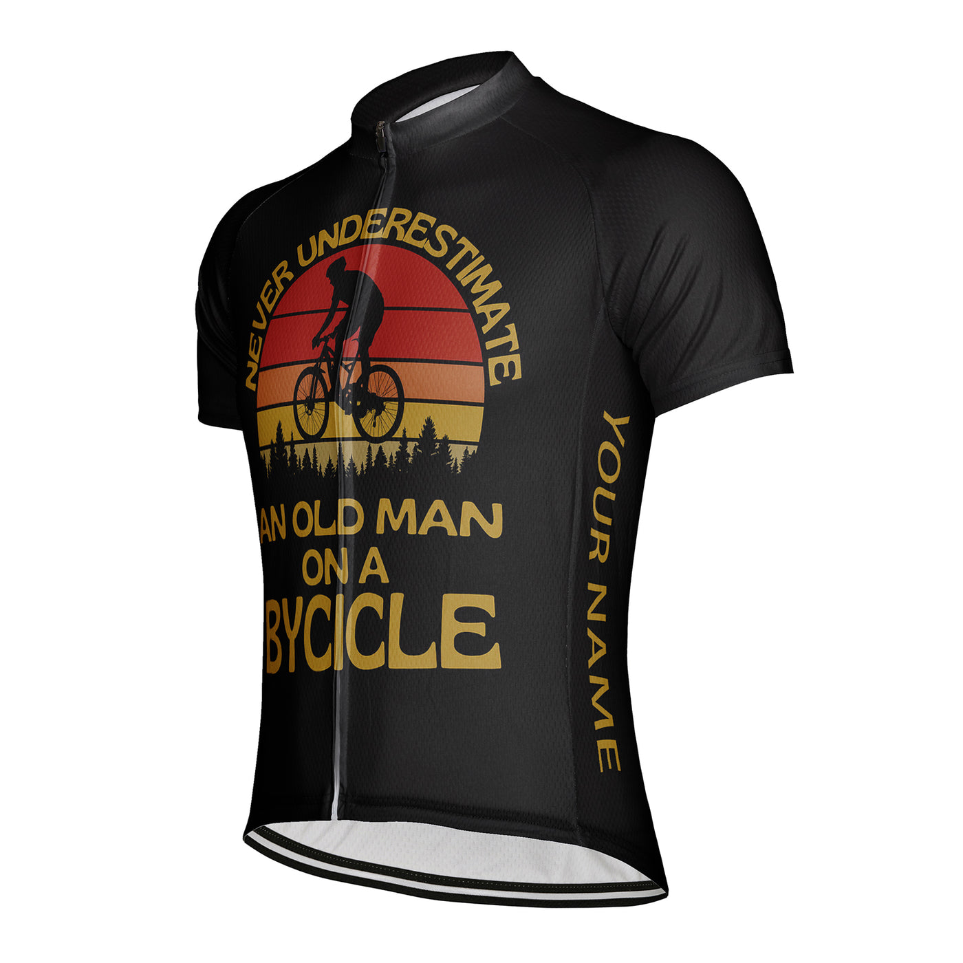 Customized Never Underestimate An Old Man Men's Cycling Jersey Short Sleeve