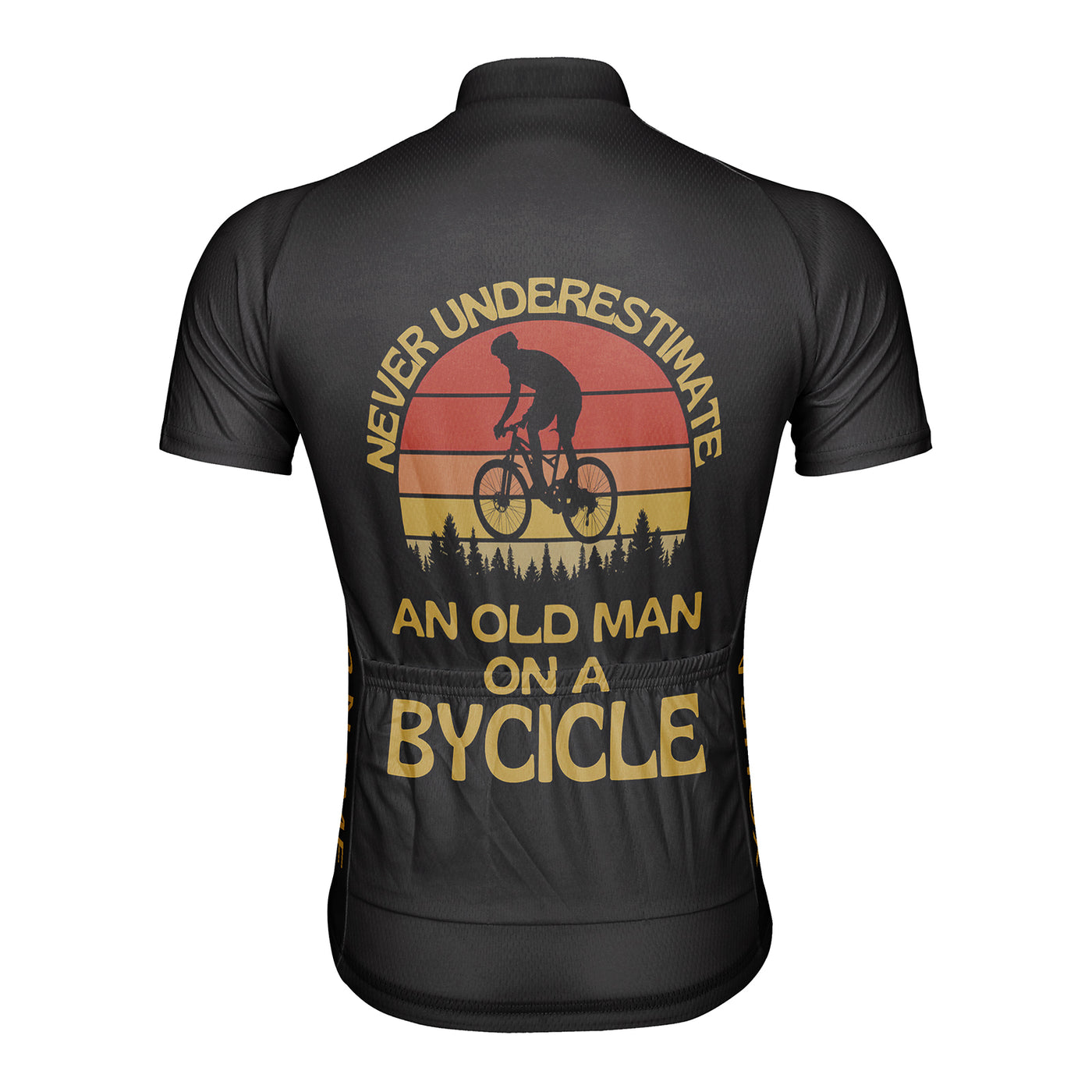 Customized Never Underestimate An Old Man Men's Cycling Jersey Short Sleeve