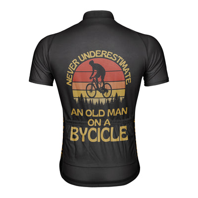 Customized Never Underestimate An Old Man Men's Cycling Jersey Short Sleeve