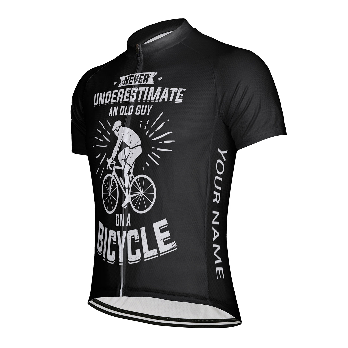 Customized Never Underestimate An Old Man Men's Cycling Jersey Short Sleeve