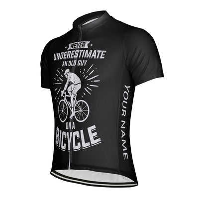 Customized Never Underestimate An Old Man Men's Cycling Jersey Short Sleeve