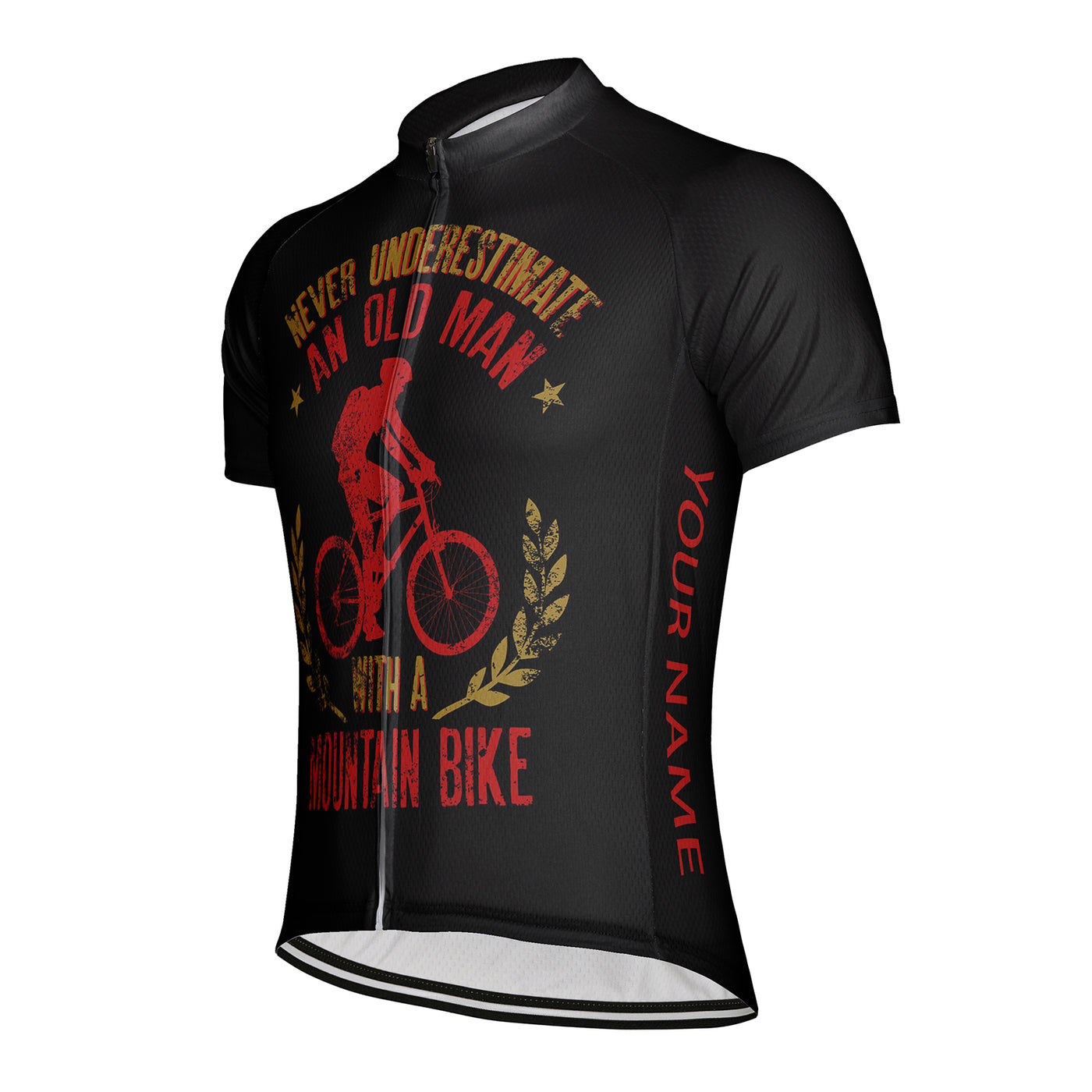 Customized Never Underestimate An Old Man Men's Cycling Jersey Short Sleeve