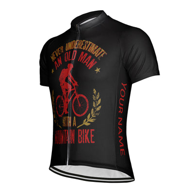 Customized Never Underestimate An Old Man Men's Cycling Jersey Short Sleeve