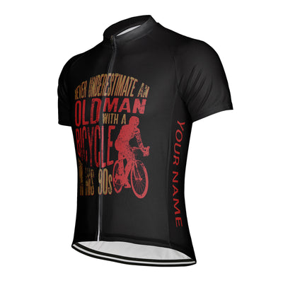 Customized Never Underestimate An Old Man Men's Cycling Jersey Short Sleeve