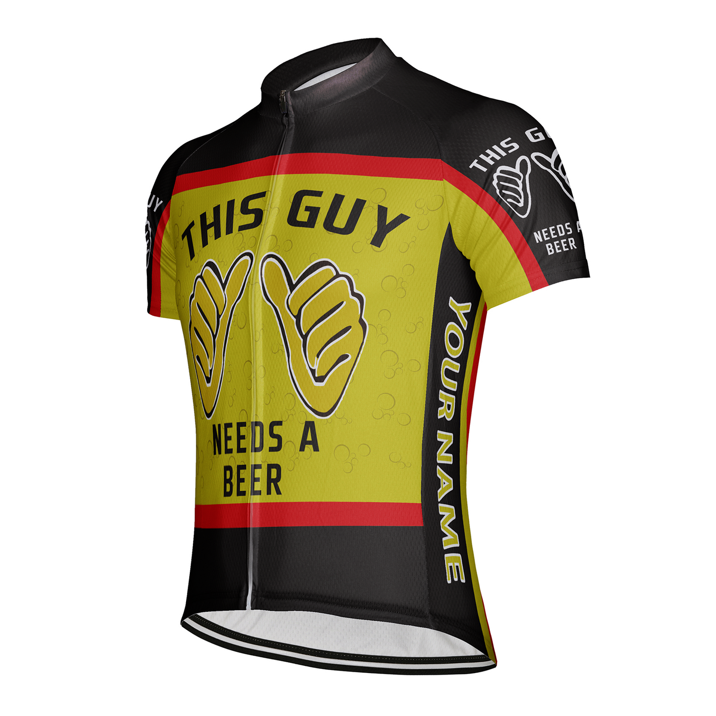 Customized This Guy Needs A Beer Men's Cycling Jersey Short Sleeve