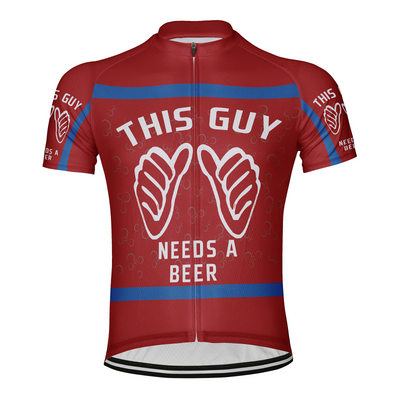 Customized This Guy Needs A Beer Men's Cycling Jersey Short Sleeve
