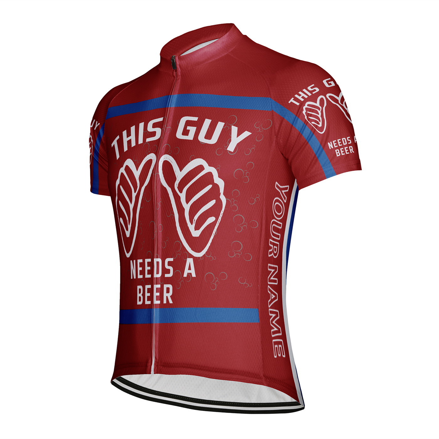 Customized This Guy Needs A Beer Men's Cycling Jersey Short Sleeve