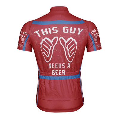 Customized This Guy Needs A Beer Men's Cycling Jersey Short Sleeve