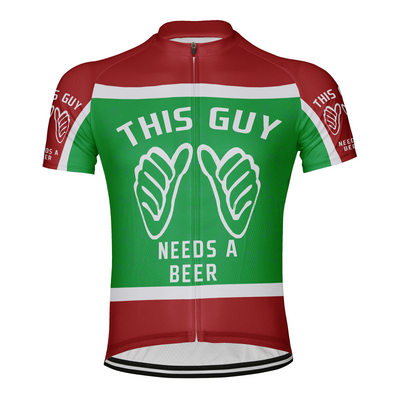 Customized This Guy Needs A Beer Men's Cycling Jersey Short Sleeve