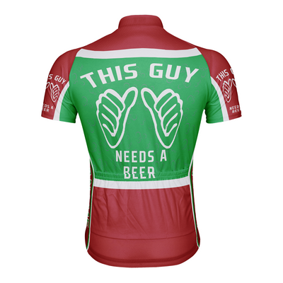 Customized This Guy Needs A Beer Men's Cycling Jersey Short Sleeve