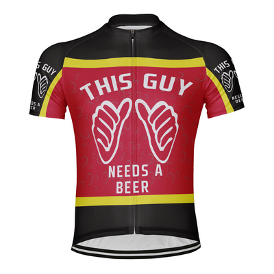 Customized This Guy Needs A Beer Men's Cycling Jersey Short Sleeve
