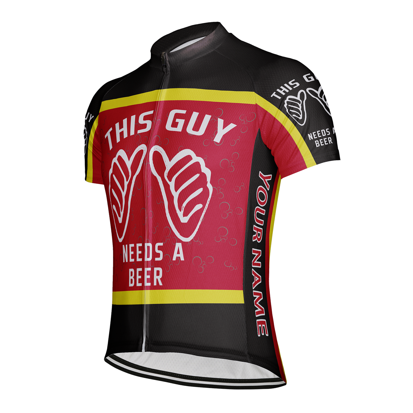 Customized This Guy Needs A Beer Men's Cycling Jersey Short Sleeve