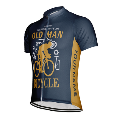 Customized Never Understimate An Old Man Men's Cycling Jersey Short Sleeve