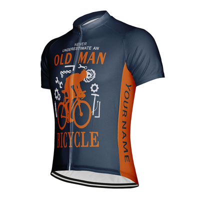 Customized Never Understimate An Old Man Men's Cycling Jersey Short Sleeve