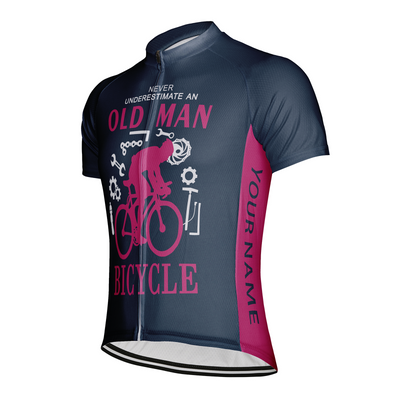 Customized Never Understimate An Old Man Men's Cycling Jersey Short Sleeve