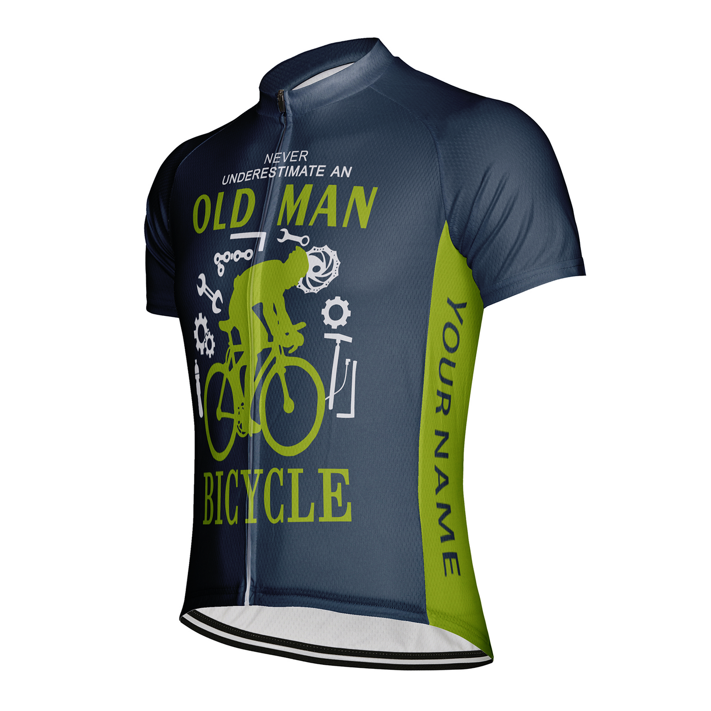 Customized Never Understimate An Old Man Men's Cycling Jersey Short Sleeve