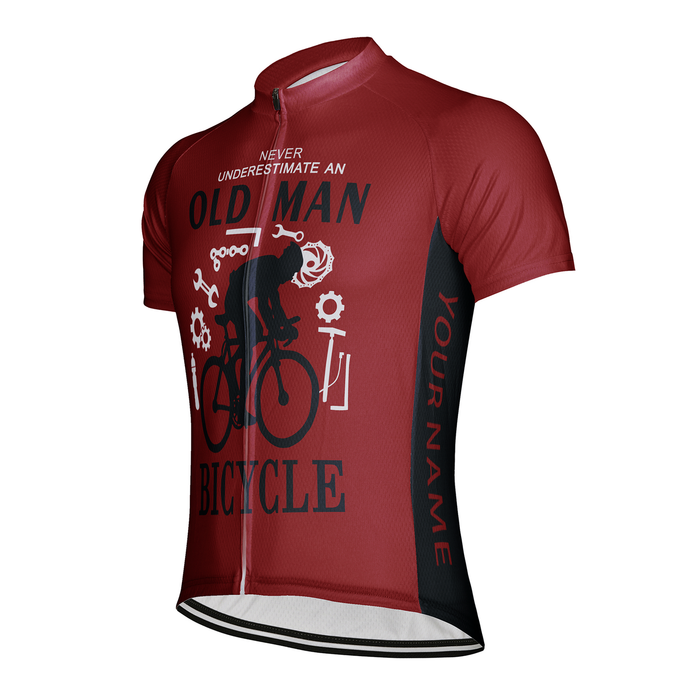 Customized Never Understimate An Old Man Men's Cycling Jersey Short Sleeve