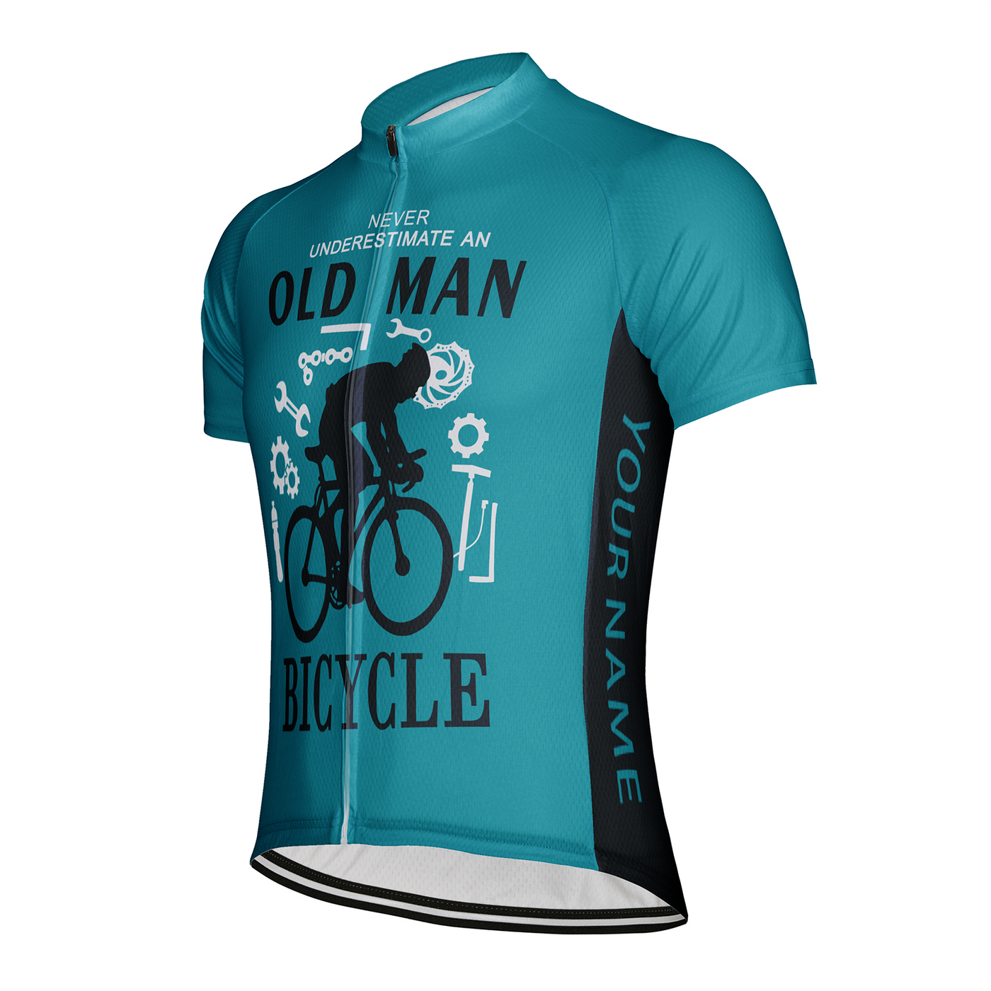 Customized Never Understimate An Old Man Men's Cycling Jersey Short Sleeve