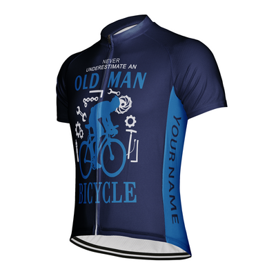 Customized Never Understimate An Old Man Men's Cycling Jersey Short Sleeve