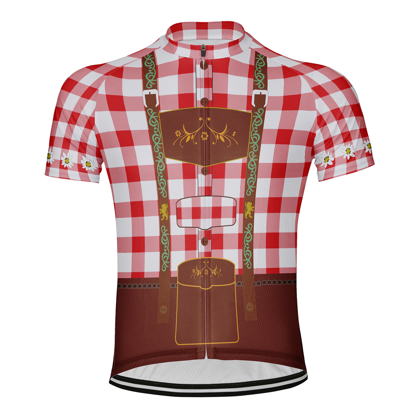 Customized Plaid Shirt Man Men's Cycling Jersey Short Sleeve