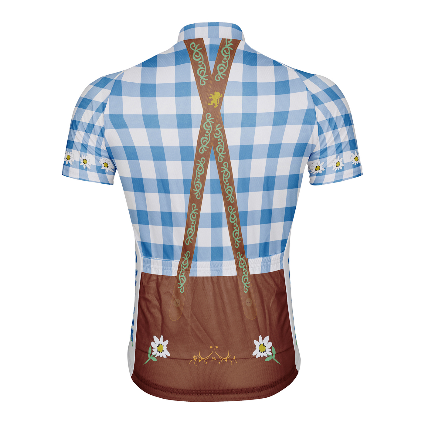 Customized Plaid Shirt Man Men's Cycling Jersey Short Sleeve
